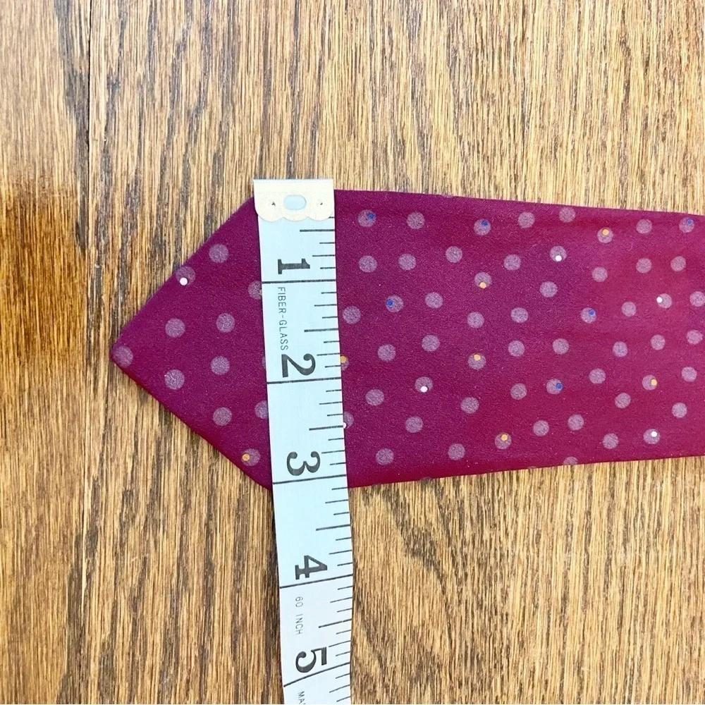 FENDI | 100% Silk Maroon Polka Dotted Tie One Size